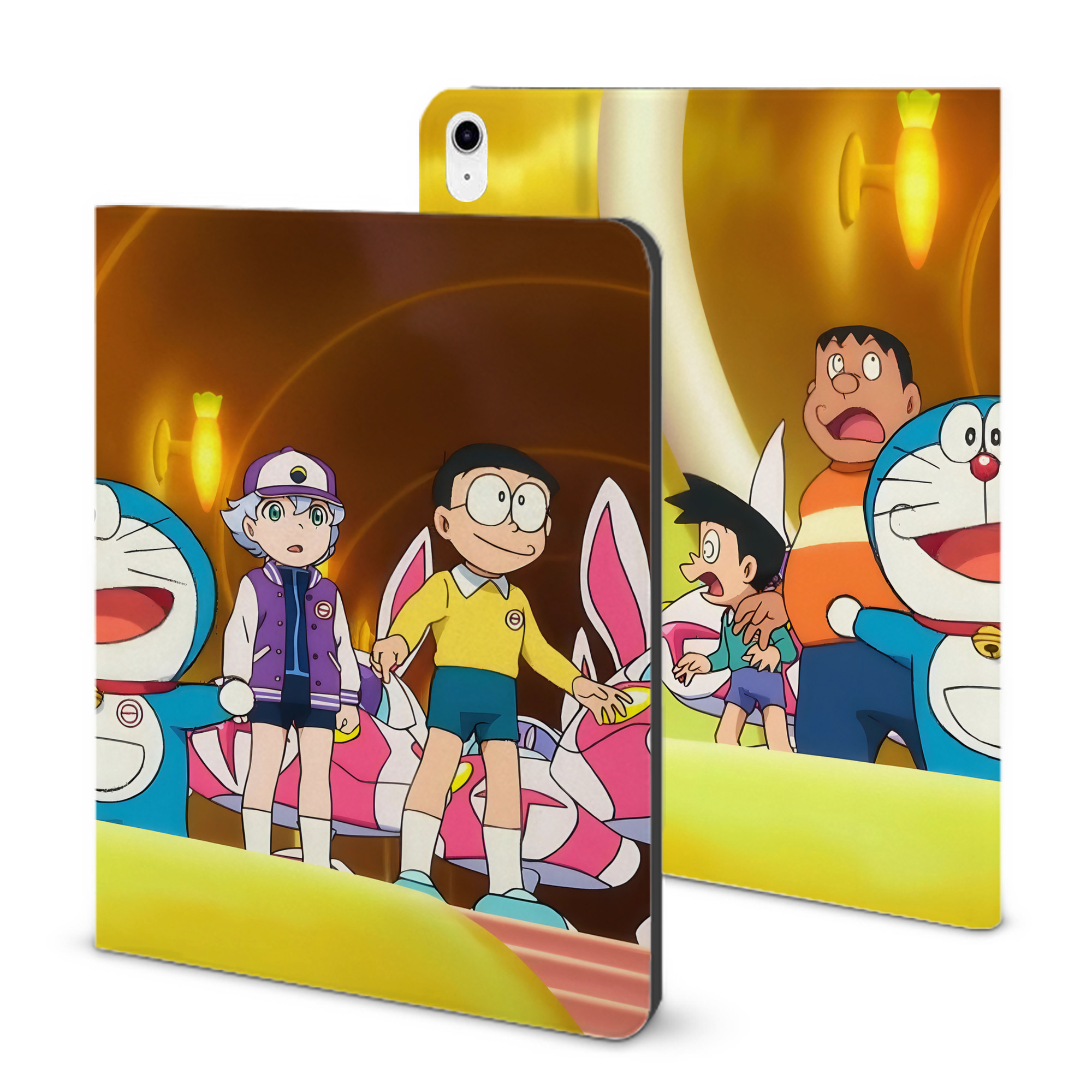 （画像用） ドラえもん Doraemon IPad ケース ブック型 PUレザー TPU 耐衝撃 軽量 薄型 ペン収納なし 全面保護 IPad 各モデル対応